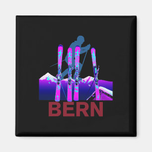 Berner Skifahren und Snowboarden Retro 90er Berner Magnet