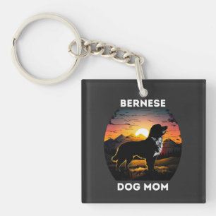 Berner und die aufgehende Sonne Für Berner Hundema Schlüsselanhänger