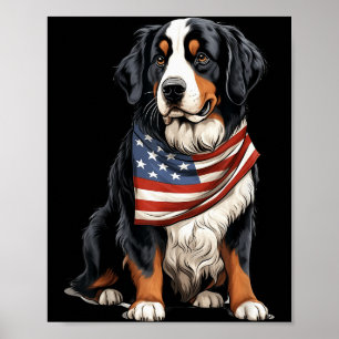 Berner Us Flag Berner Sennenhund Besitzer Mama Pap Poster