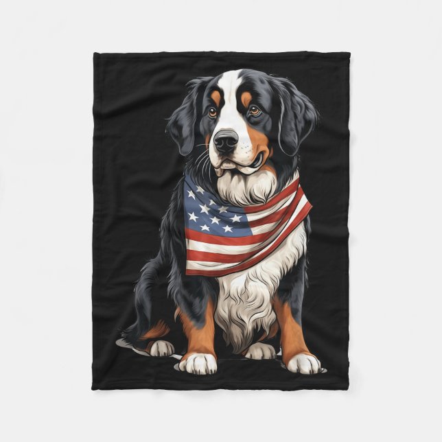 Berner Us Flag Bernese Mountain Dog Owner Mom Dad  Fleecedecke (Vorderseite)