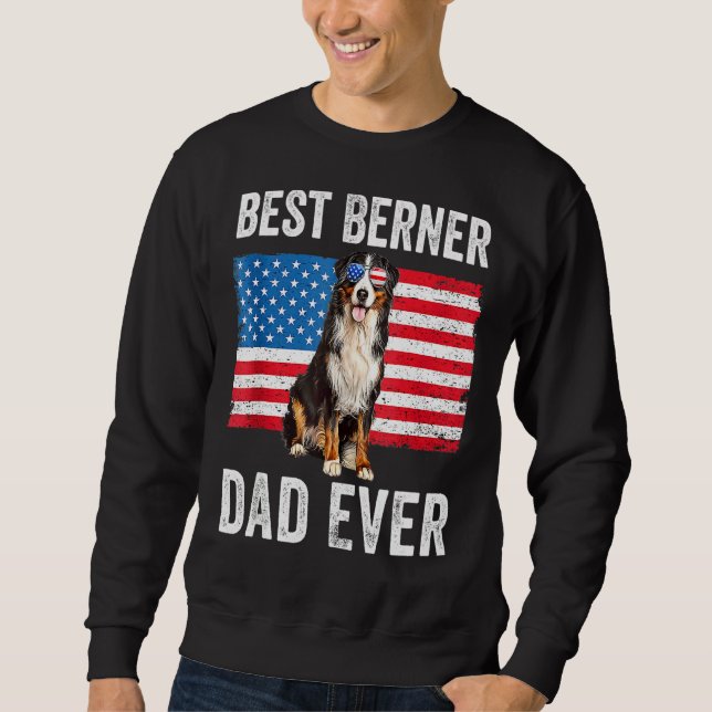 Berner Vater American Flag Dog Eigentümer Bernese  Sweatshirt (Vorderseite)
