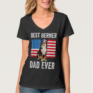Berner Vater American Flag Dog Eigentümer Bernese T-Shirt