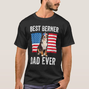 Berner Vater American Flag Dog Eigentümer Bernese T-Shirt