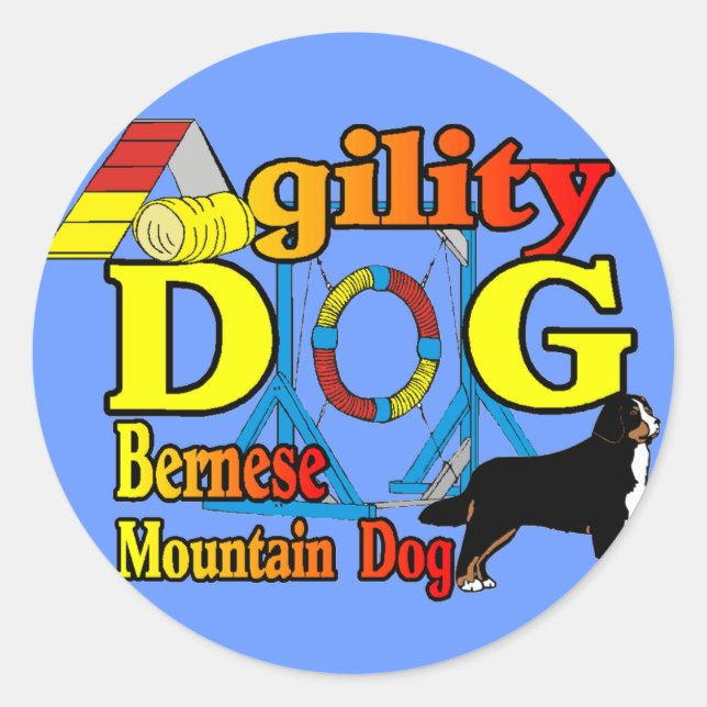 Bernese Agility Gifts Runder Aufkleber (Vorderseite)