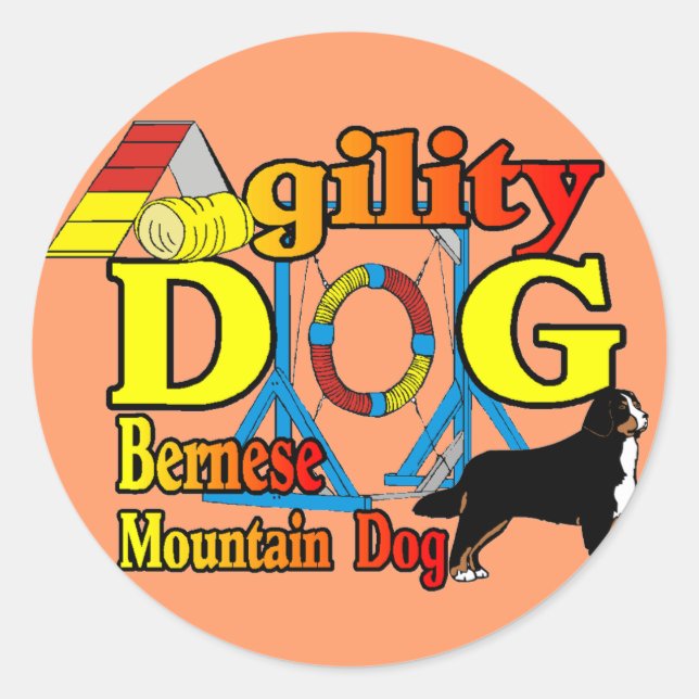 Bernese Agility Gifts Runder Aufkleber (Vorderseite)