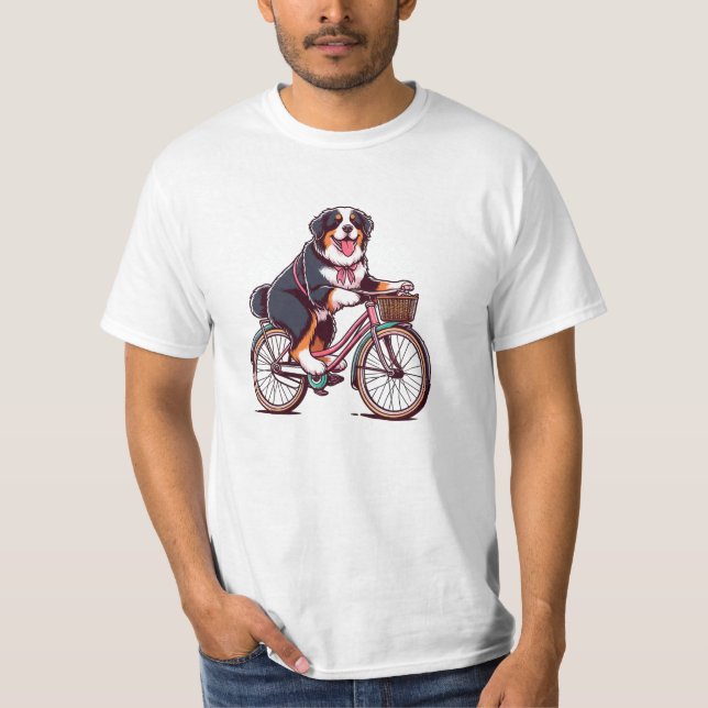 Bernese Dog Biker, Bernese Cruiser Bike Adventure T-Shirt (Vorderseite)