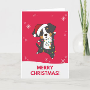 Bernese Frory Christmas Happy Christmas Hunde Feiertagskarte