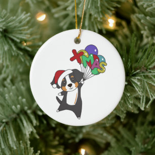 Bernese Frory Christmas Happy Christmas Hunde Keramik Ornament