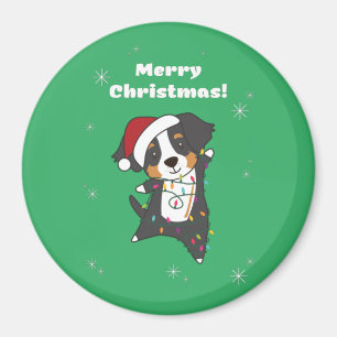 Bernese Frory Christmas Happy Christmas Hunde Magn Magnet
