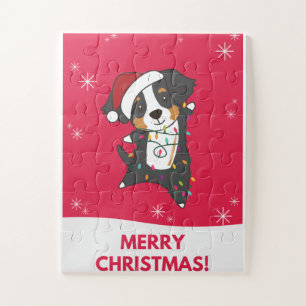 Bernese Frory Christmas Happy Christmas Hunde Puzzle