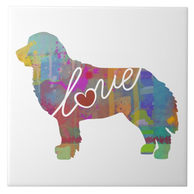 Bernese GebirgshundeAquarell Fliese (Vorderseite)
