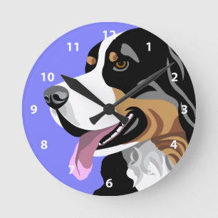 Bernese Gebirgshundekunst-Geschenke Runde Wanduhr