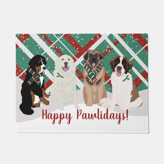 Bernese Leonberger Große Pyrenäen Weihnachten Fußmatte (Vorderseite)