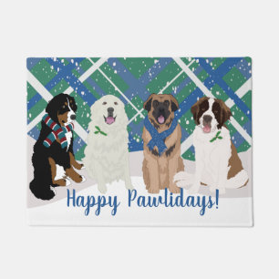 Bernese Leonberger Pyrenees St Bernard Weihnachten Fußmatte