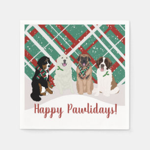 Bernese Leonberger Pyrenees St Bernard Weihnachten Serviette