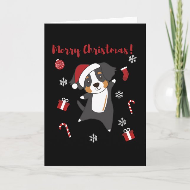 Bernese Merry Christmas Happy Christmas Dogs Karte (Vorderseite)