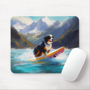 Bernese Mountain Beach Surf Malerei Mousepad