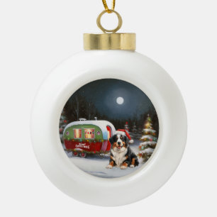 Bernese Mountain Caravan Weihnachtsabenteuer Keramik Kugel-Ornament