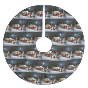 Bernese Mountain Caravan Weihnachtsabenteuer Polyester Weihnachtsbaumdecke