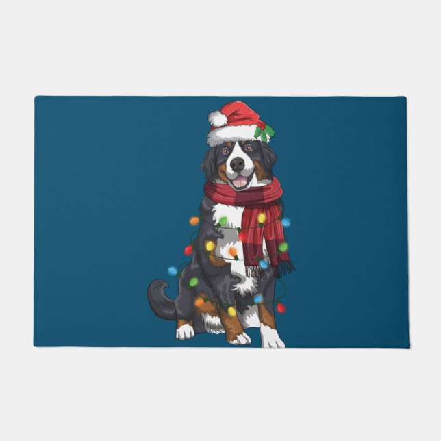 Bernese Mountain Christmas Light Funny Dog Lover Fußmatte (Vorderseite)