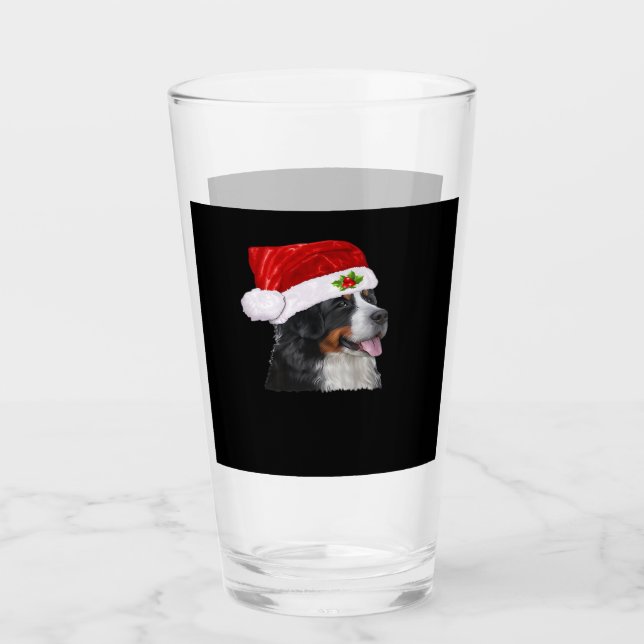 Bernese Mountain Christmas Shirt Dog Christmas Cos Glas (Vorderseite)