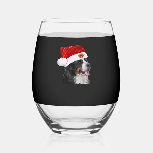 Bernese Mountain Christmas Shirt Dog Christmas Cos Weinglas Ohne Stiel (Vorderseite)