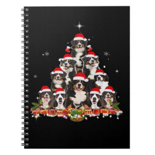 Bernese Mountain Christmas Tree Dog Santa Xmas Spa Notizblock