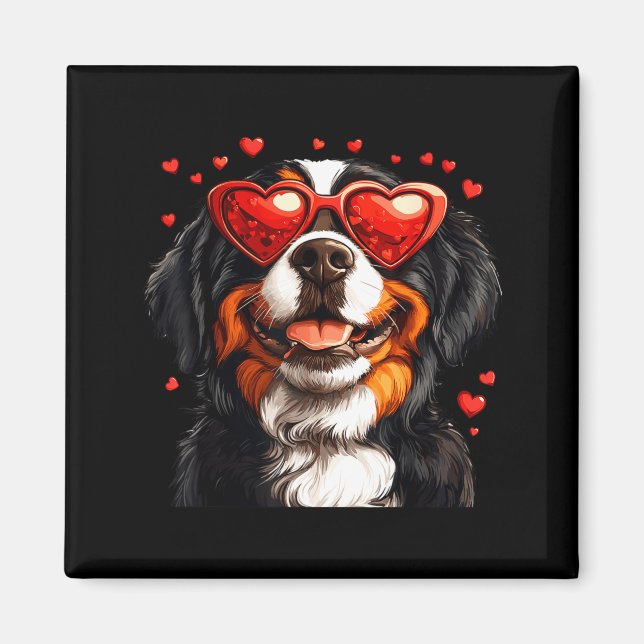 Bernese Mountain Cute Berner Dog Lover Valentines  Magnet (Vorne)