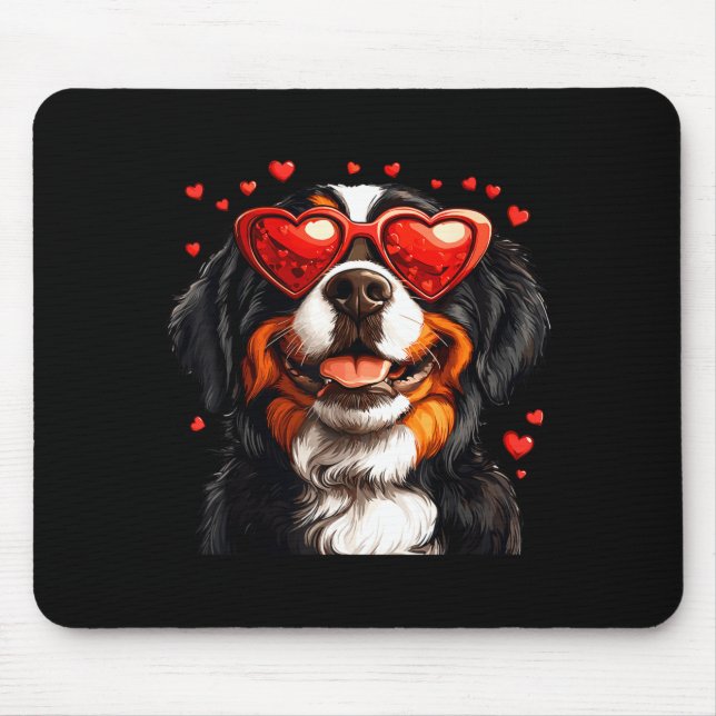 Bernese Mountain Cute Berner Dog Lover Valentines  Mousepad (Vorne)
