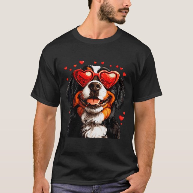 Bernese Mountain Cute Berner Dog Lover Valentines  T-Shirt (Vorderseite)