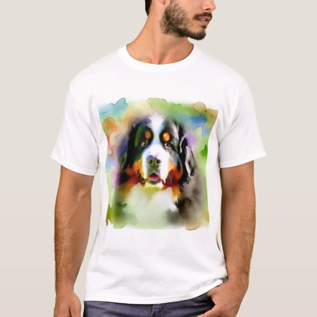 Bernese Mountain Dog 061124AREF116 - Watercolor T-Shirt (Vorderseite)