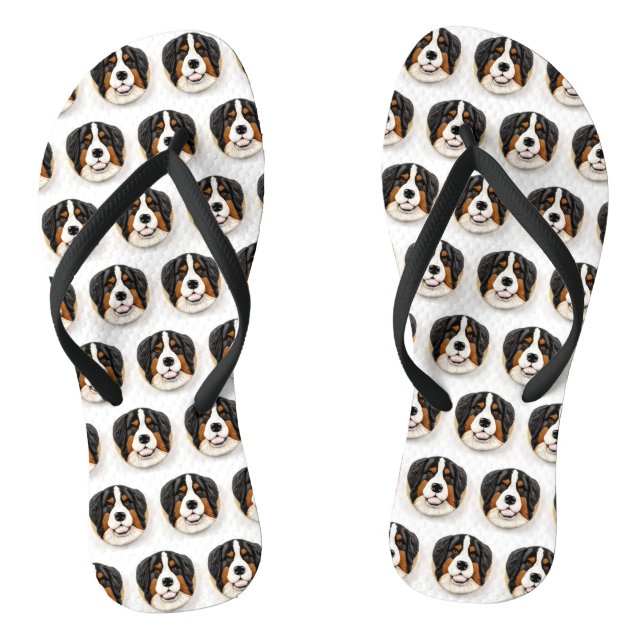 Bernese Mountain Dog 3D Inspiriert Flip Flops (Fußbett)