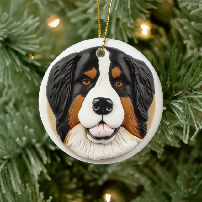 Bernese Mountain Dog 3D Inspiriert Keramik Ornament (Baum)