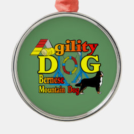 Bernese Mountain Dog Agility Silbernes Ornament