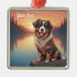 Bernese Mountain Dog am See Ornament Aus Metall