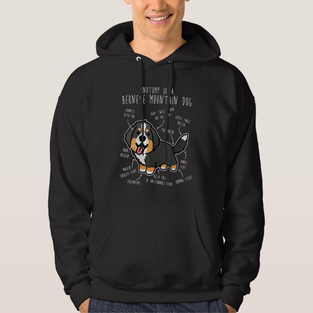 Bernese Mountain Dog Anatomy  Cute Pet Dog Mom Dog Hoodie (Vorderseite)
