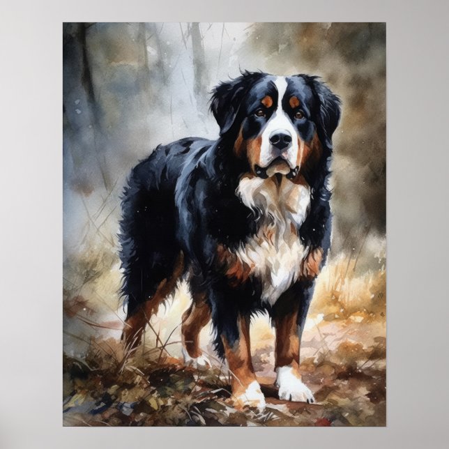 Bernese Mountain Dog Art Print Poster (Vorne)