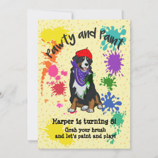 Bernese Mountain Dog Art zum Geburtstag Einladung