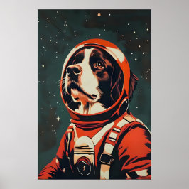 Bernese Mountain Dog Astronaut Poster, Bernese Poster