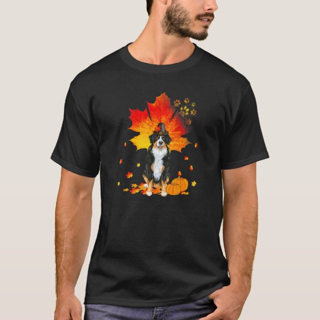 Bernese Mountain Dog  Autumn Leaf Fall Leaves Pump T-Shirt (Vorderseite)