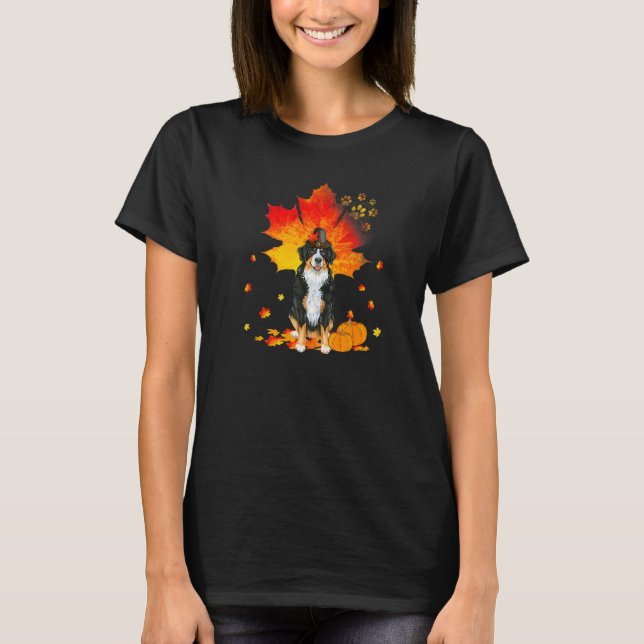 Bernese Mountain Dog  Autumn Leaf Fall Leaves Pump T-Shirt (Vorderseite)