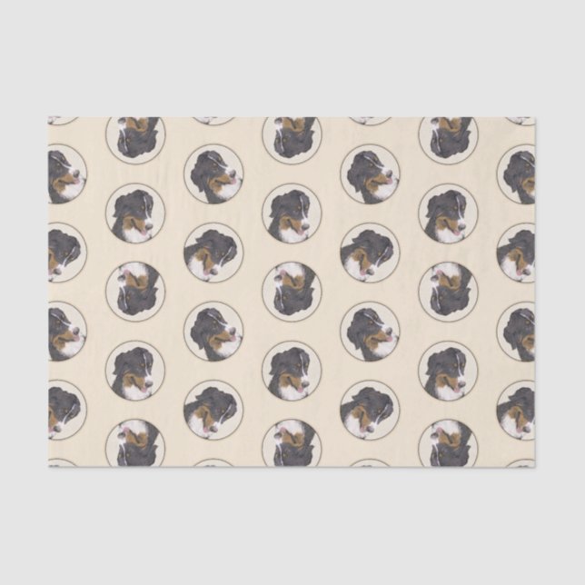 Bernese Mountain Dog Berner Malerei Niedlicher Hau Seidenpapier (Vorderseite)