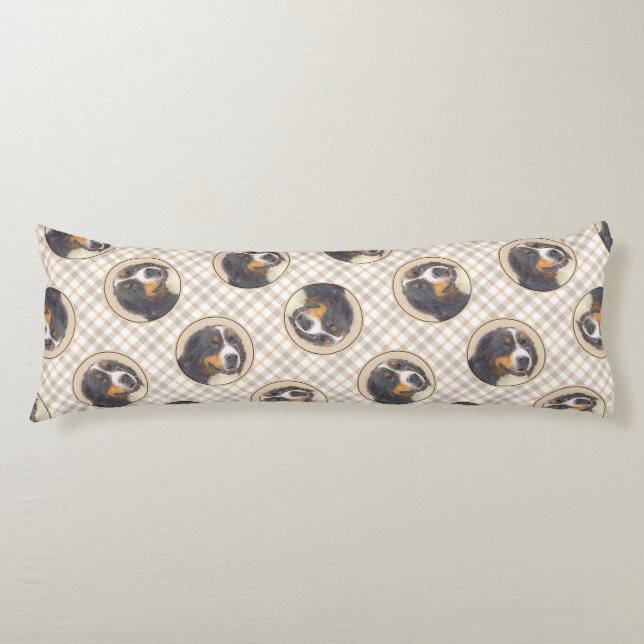 Bernese Mountain Dog Berner Malerei Niedlicher Hau Seitenschläferkissen (Vorderseite)