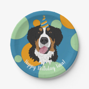 Bernese Mountain Dog Birthday Pappteller