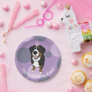 Bernese Mountain Dog Birthday Pappteller