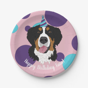 Bernese Mountain Dog Birthday Pappteller