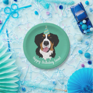 Bernese Mountain Dog Birthday Pappteller