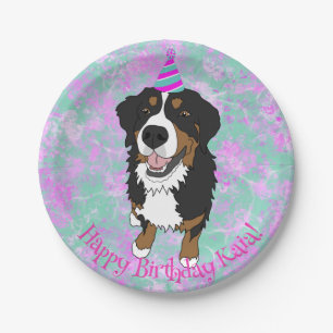 Bernese Mountain Dog Birthday Pappteller