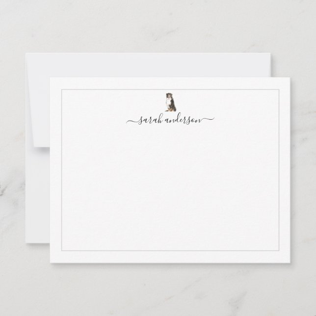 Bernese Mountain Dog Border Personalized Mitteilungskarte (Vorderseite)