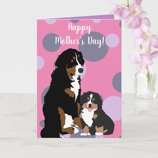 Bernese Mountain Dog Card Karte (Orchidee)